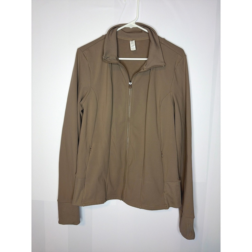 Yogalicious Lux Jacket XXL Athleisure Brown Polarlux Geneva Zip Up Fleece Lined